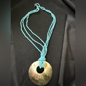 Women’s Turquoise beaded and shell necklace Coastal Western